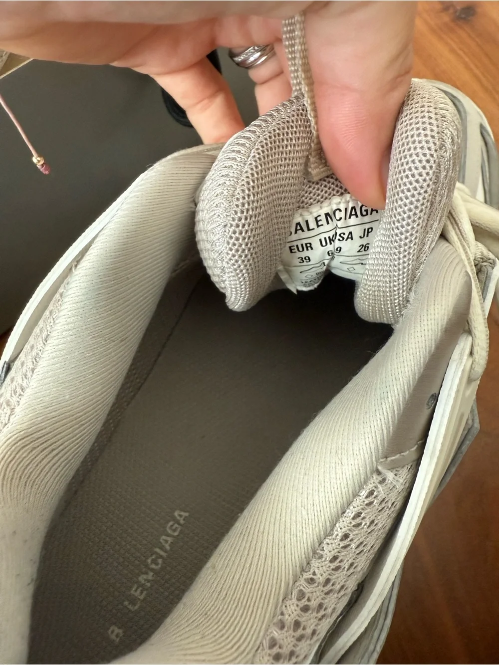 Balenciaga Cream/Tan track Lace-Up Sneakers